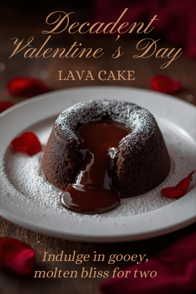 Valentine’s Day chocolate lava cake for two with molten center