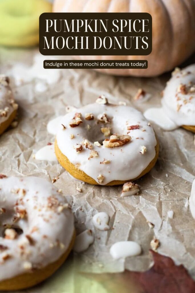 pumpkin spice mochi donuts with maple glaze
